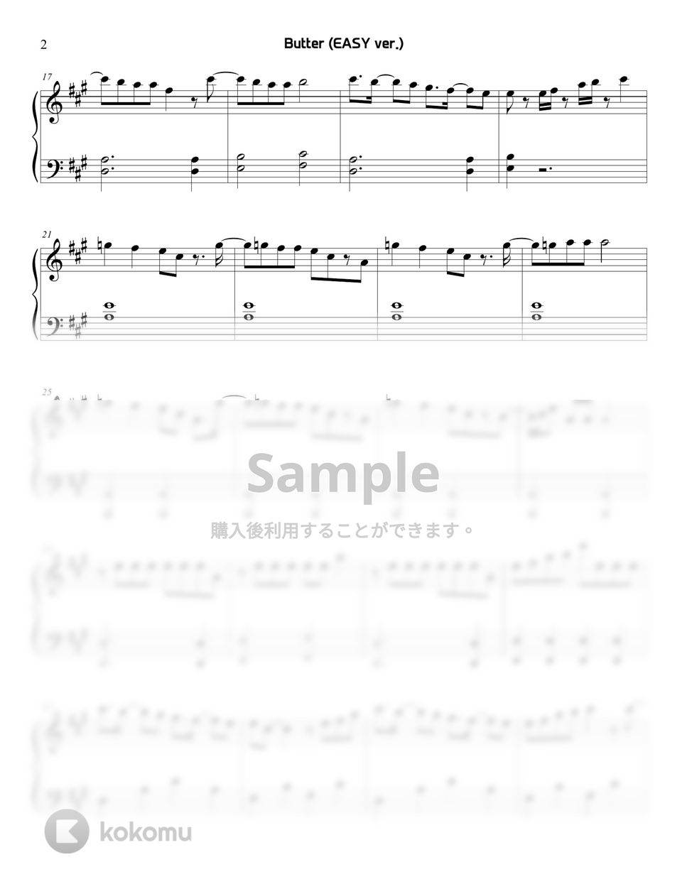 防弾少年団(BTS) - Butter (EASY) by Sunny Fingers Piano