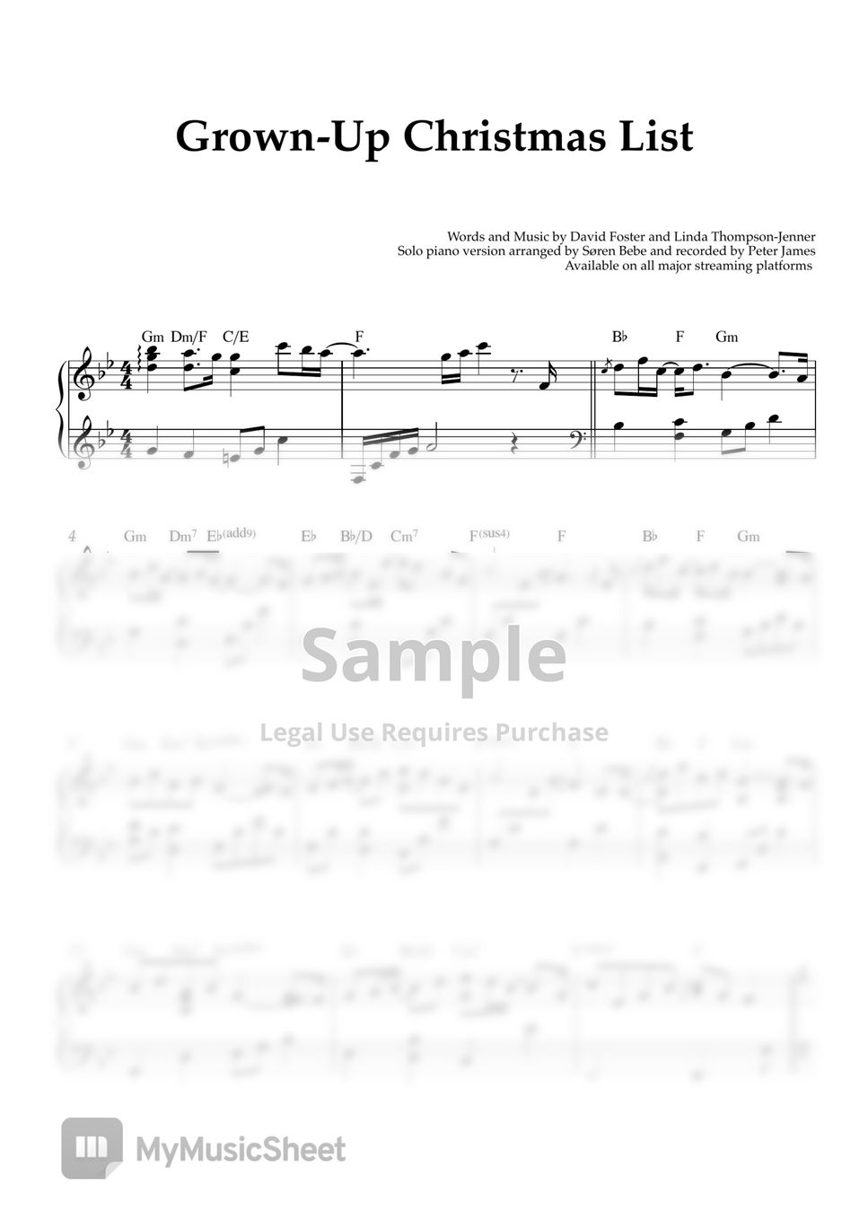 david-foster-grown-up-christmas-list-piano-solo
