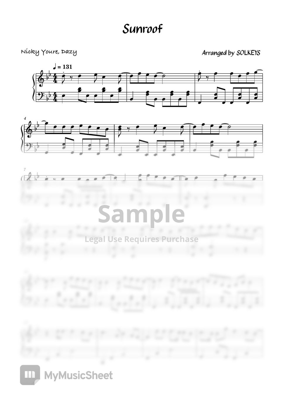 Nicky Youre, dazy Sunroof Spartito by SolKeys