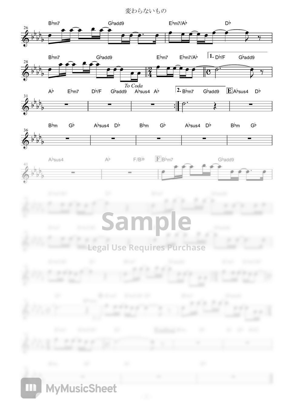 The Girl Who Leapt Through Time Kawaranai Mono (in Eb) Sheets by mutasax