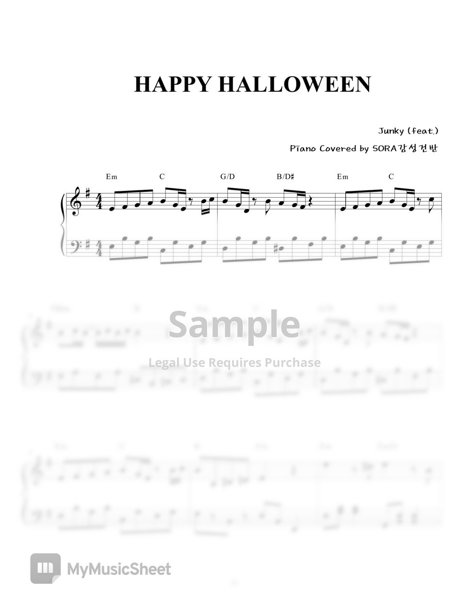 Feat Junky Happy Halloween Sheets By Sora감성건반