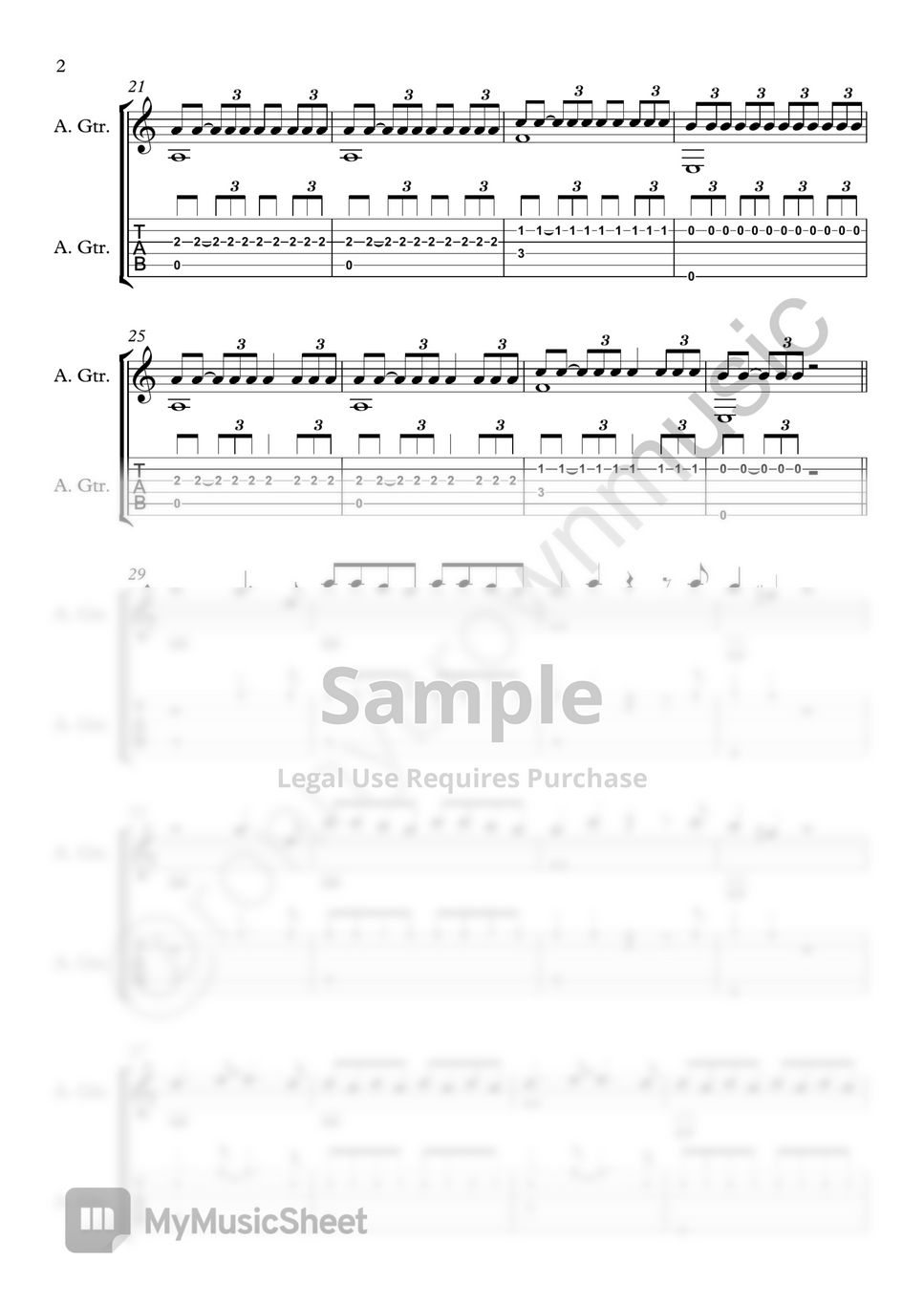 Imagine Dragon Believer (Guitar Fingerstyle) Tab + 1staff by Ronny Po