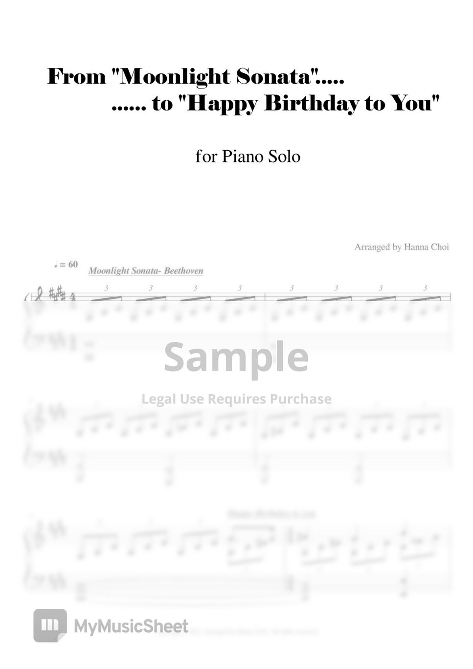 beethoven - Surprise! from "Beethoven- Moonlight Sonata" to " Happy Birthday to you" (for Piano solo) by YANGCHO