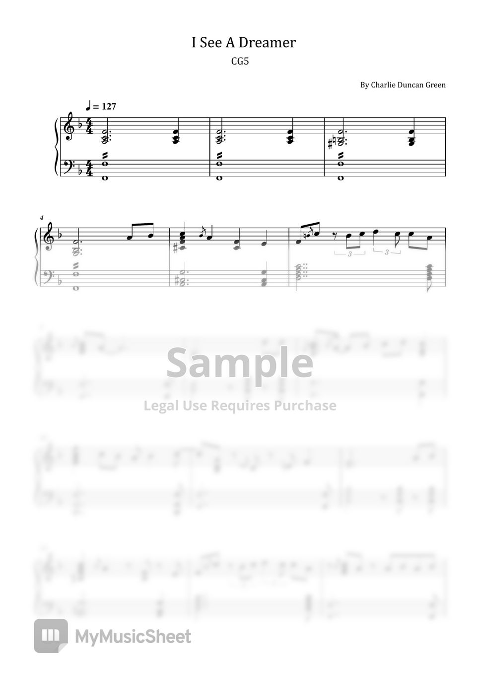 Cg5 I See A Dreamer For Piano Solo Sheets By Poon 