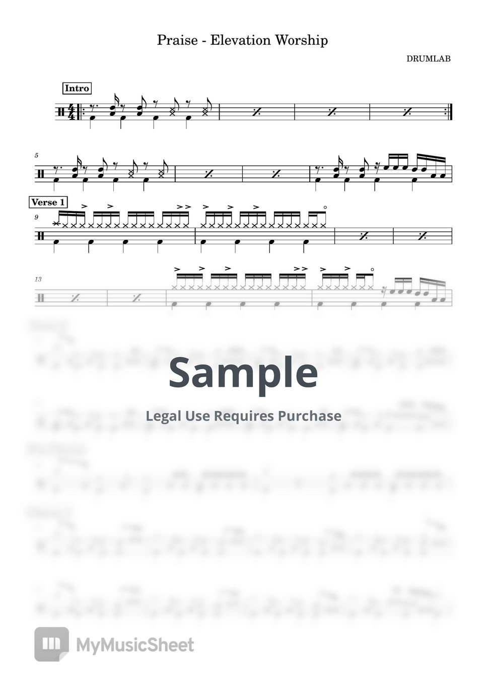 Elevation Worship - Praise (Drum SheetElevation Worship - Praise (Drum Sheet  