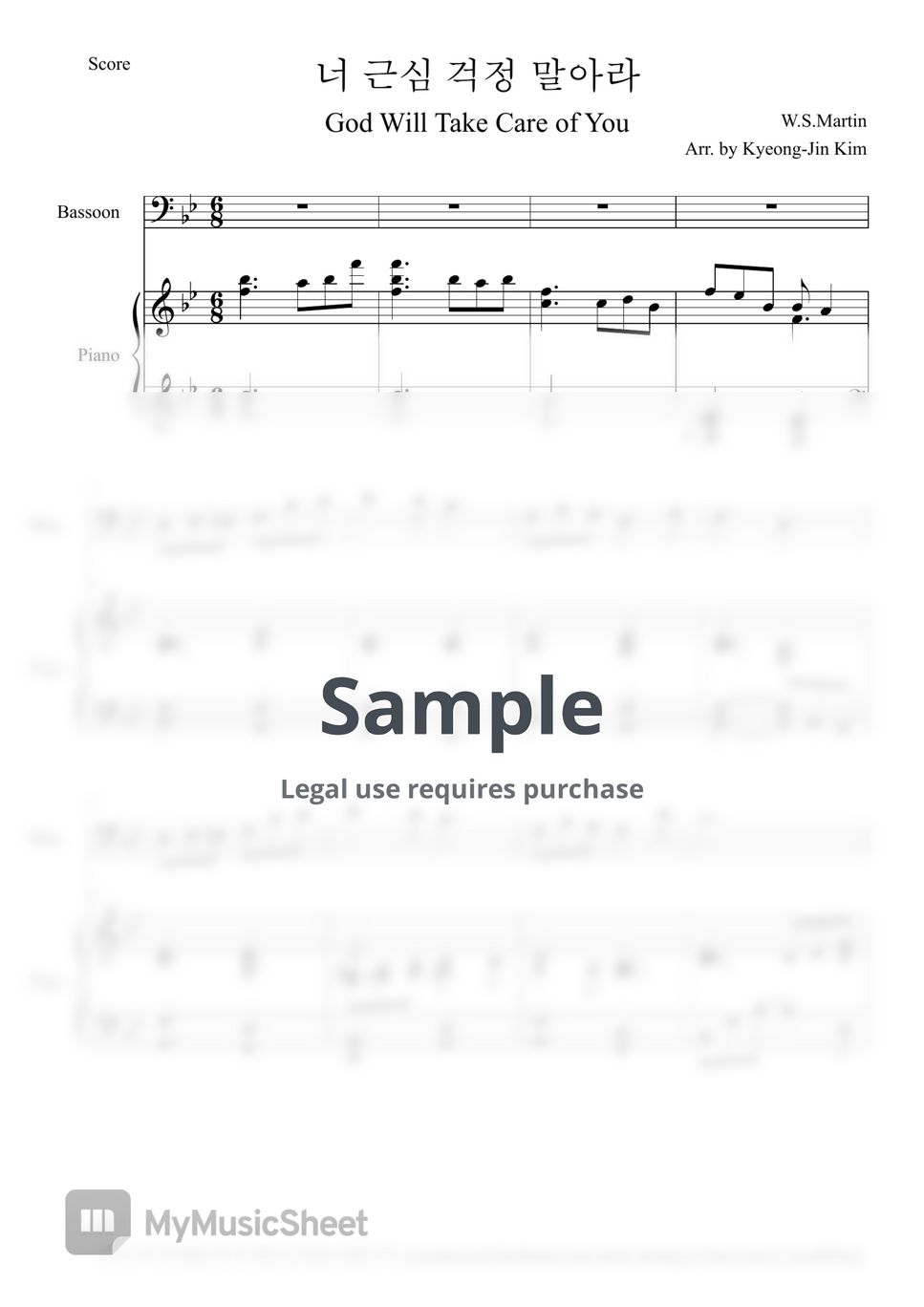 W.S.Martin - God will take care of you (Bassoon,Piano) by Pianist Jin