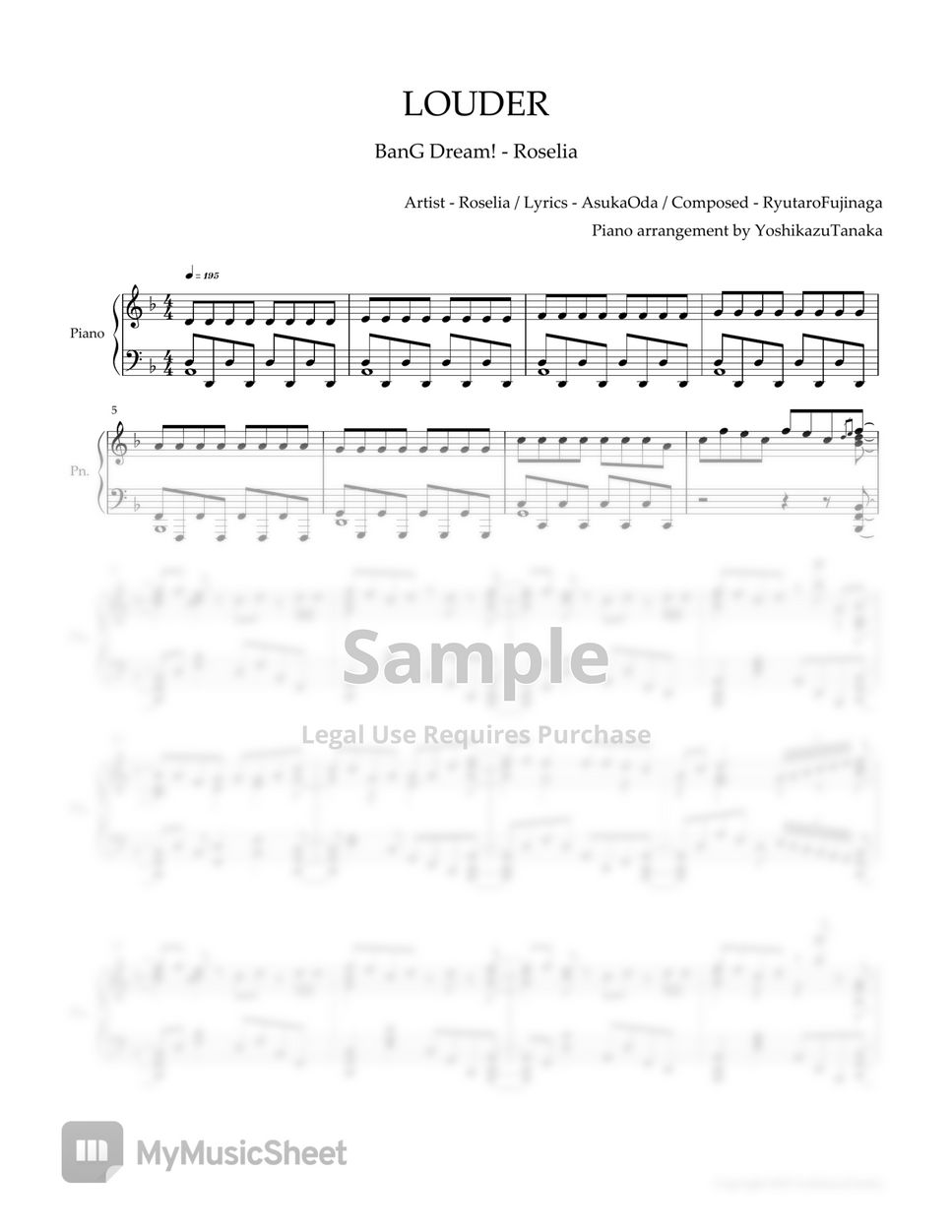 Bang Dream! Official Piano score Roselia