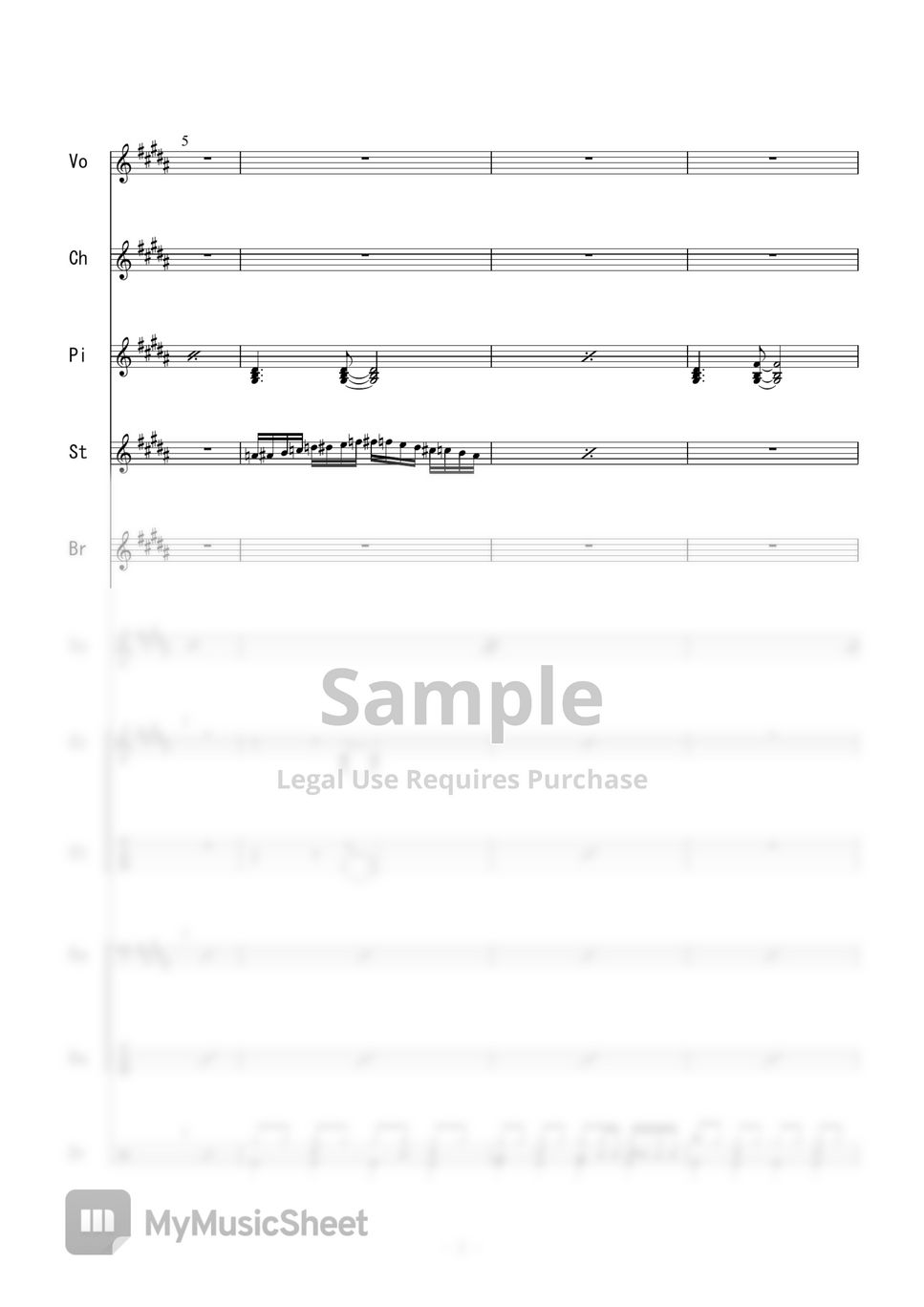 杏里 CAT'S EYE (バンドスコア・) Tab + 단선 악보 by 二次元楽譜製作所