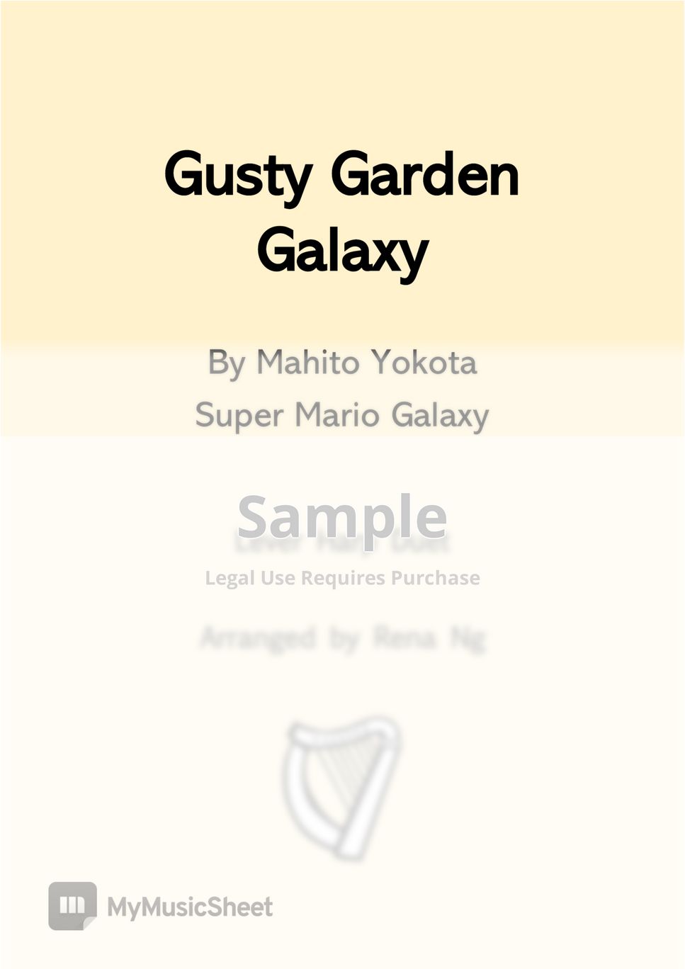 Super Mario Galaxy - Gusty Garden Galaxy (Lever Harp Duet) - Advanced Intermediate