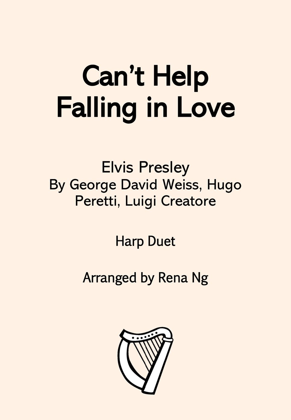 Elvis Presley - Can't Help Falling in Love (Harp Duet / Harp & Piano) - Intermediate by Harp With Me