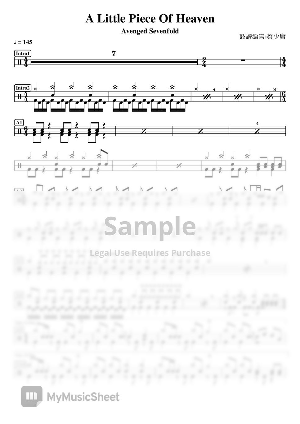 avenged-sevenfold-a-little-piece-of-heaven-sheets-by-drummerfrank