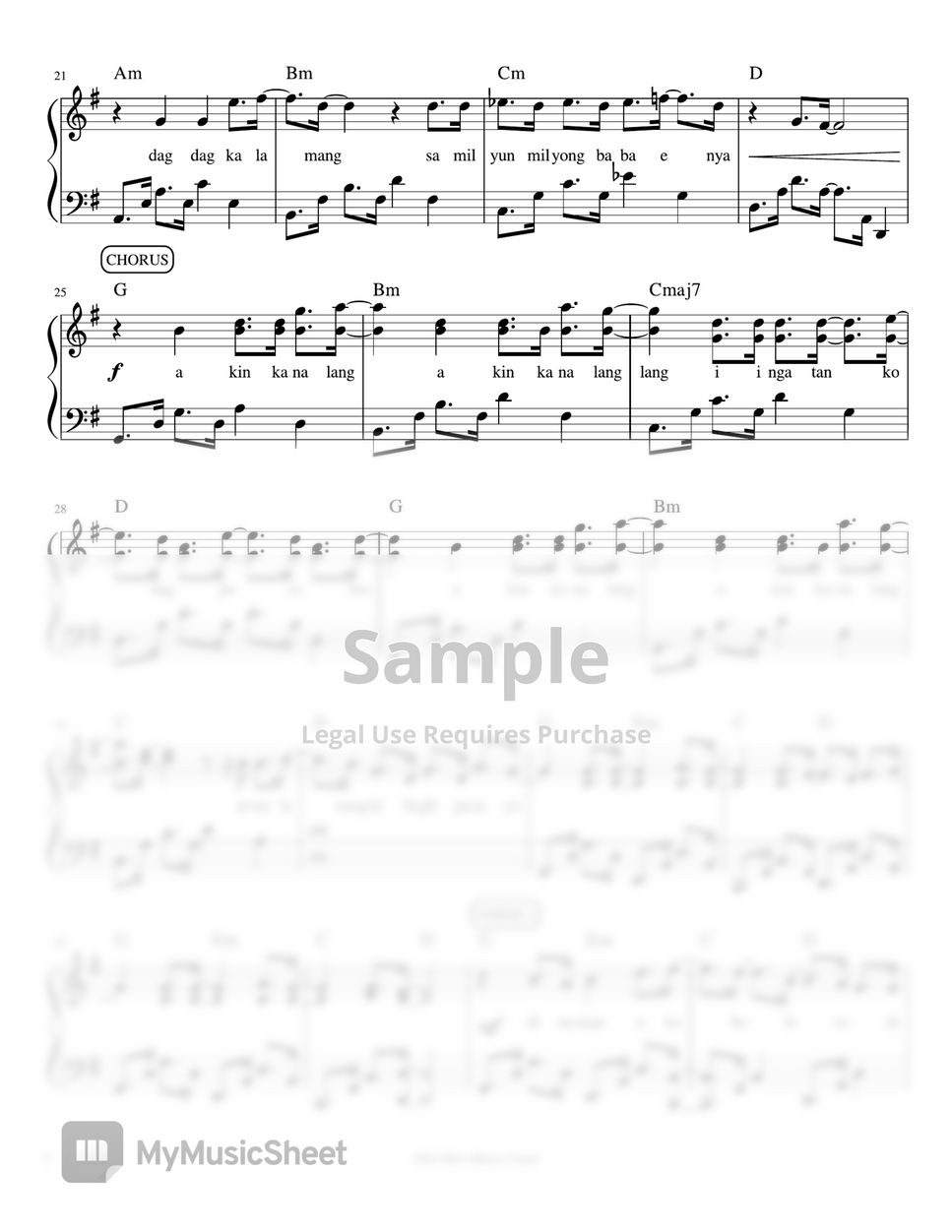 Itchyworms - Akin Ka Na Lang (piano sheet music) by Mel's Music Corner