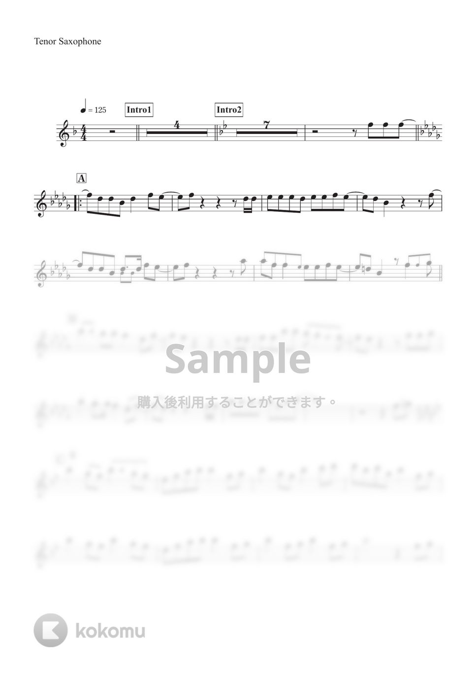 乃木坂46 - I see... (テナーサックス用 inB♭譜面) by ALT Music