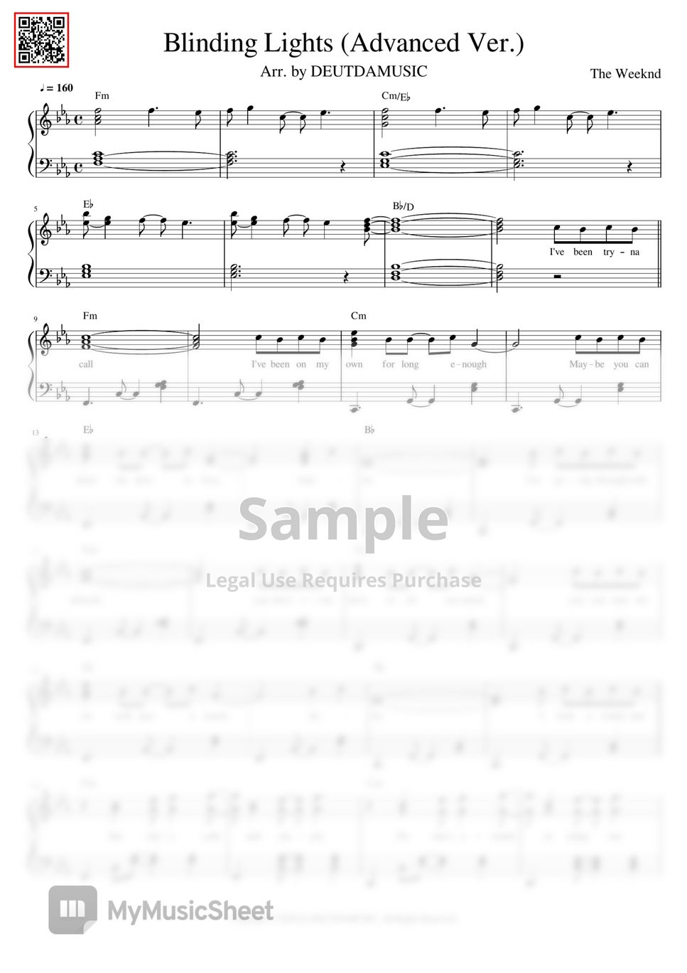 the-weeknd-blinding-lights-advanced-ver-sheets-by-deutdamusic