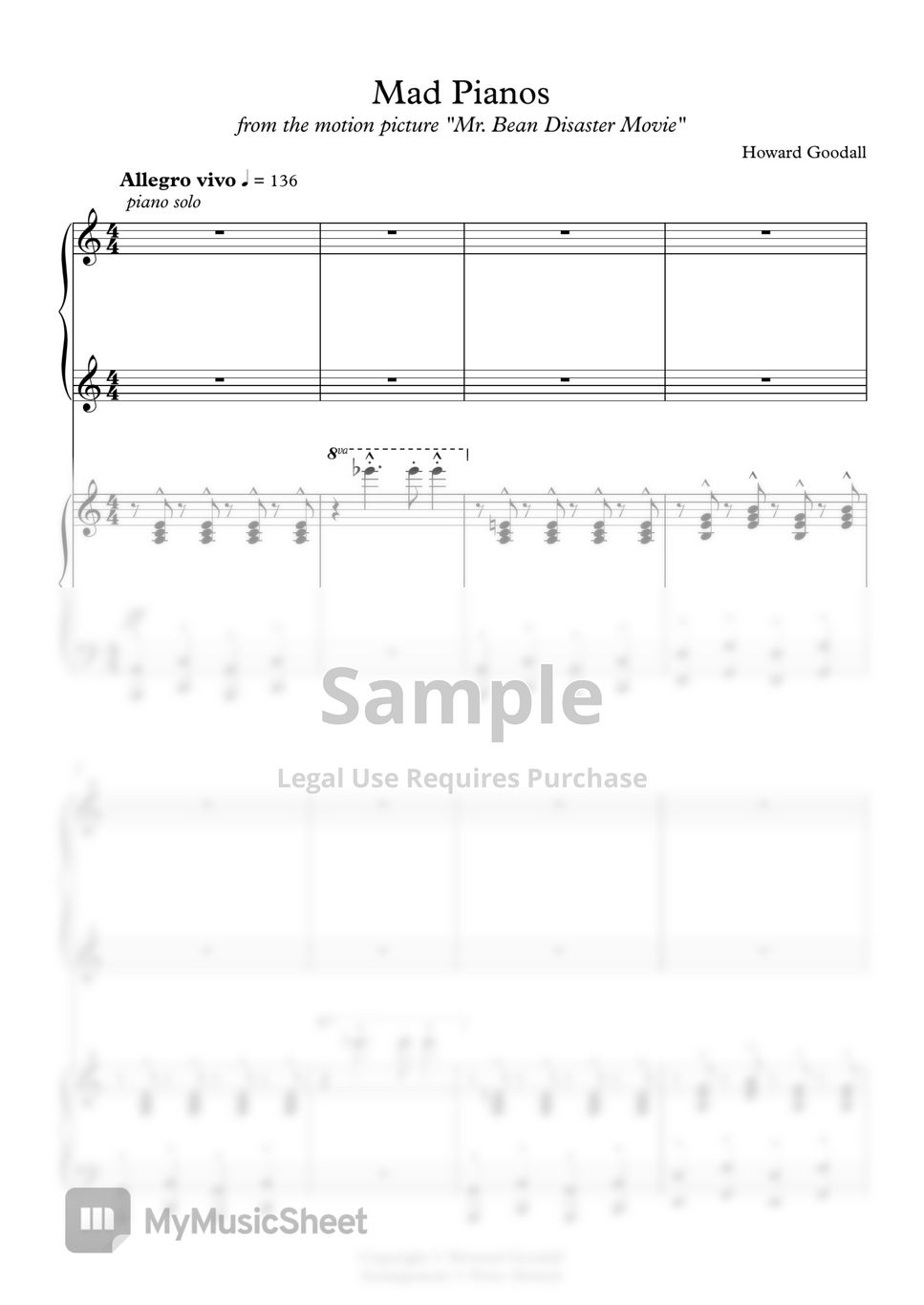 Howard Goodall Mad Pianos (Mr. Bean Movie) Howard Goodall Partition