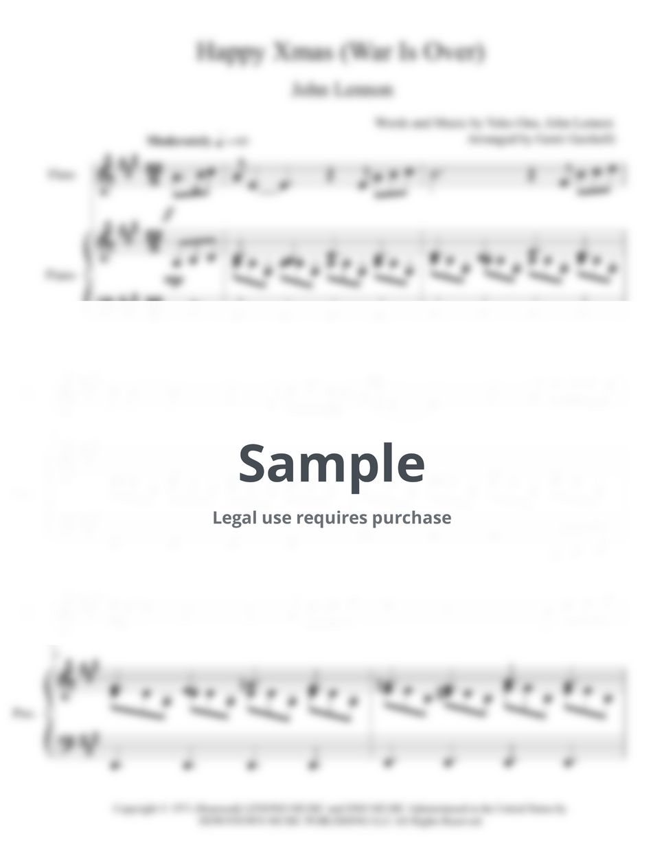 John Lennon Happy Xmas (War Is Over) (Flute Solo with Piano