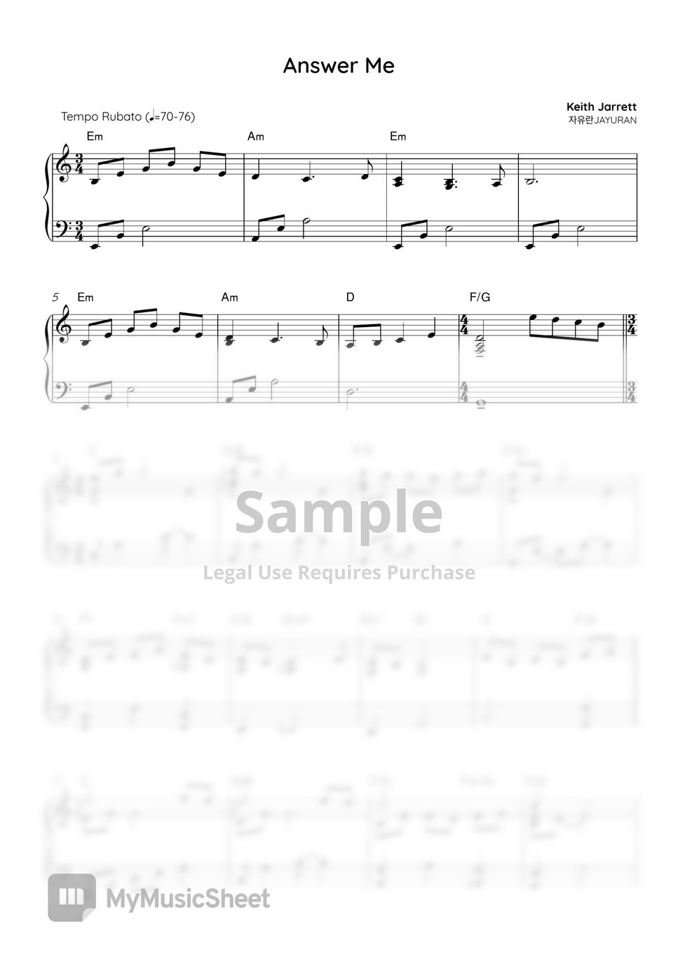 楽譜 キース・ジャレット