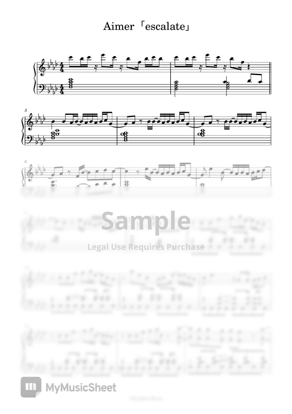 Aimer escalate nier automata ver1 1a sheets by kenban