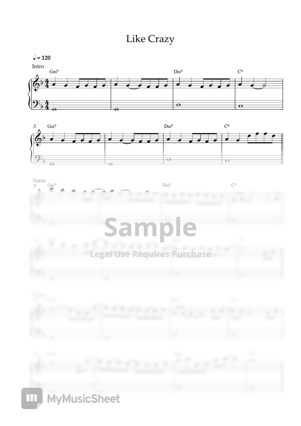 Jimin - Like Crazy (EASY PIANO SHEET) by Pianella Piano