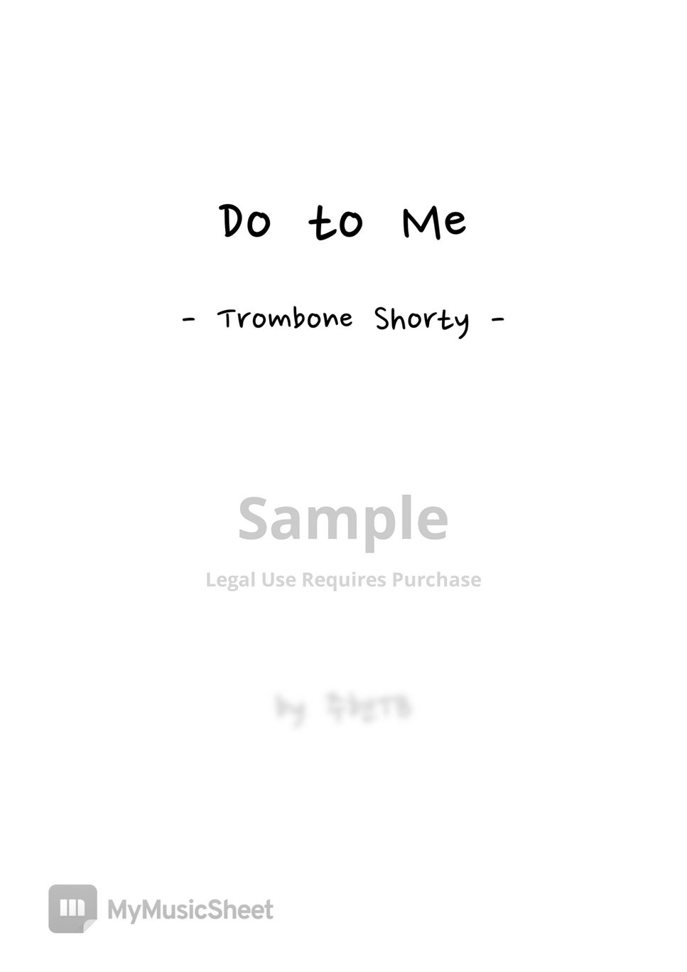 Juhyun Tb - Do To Me (trombone Shorty) 악보