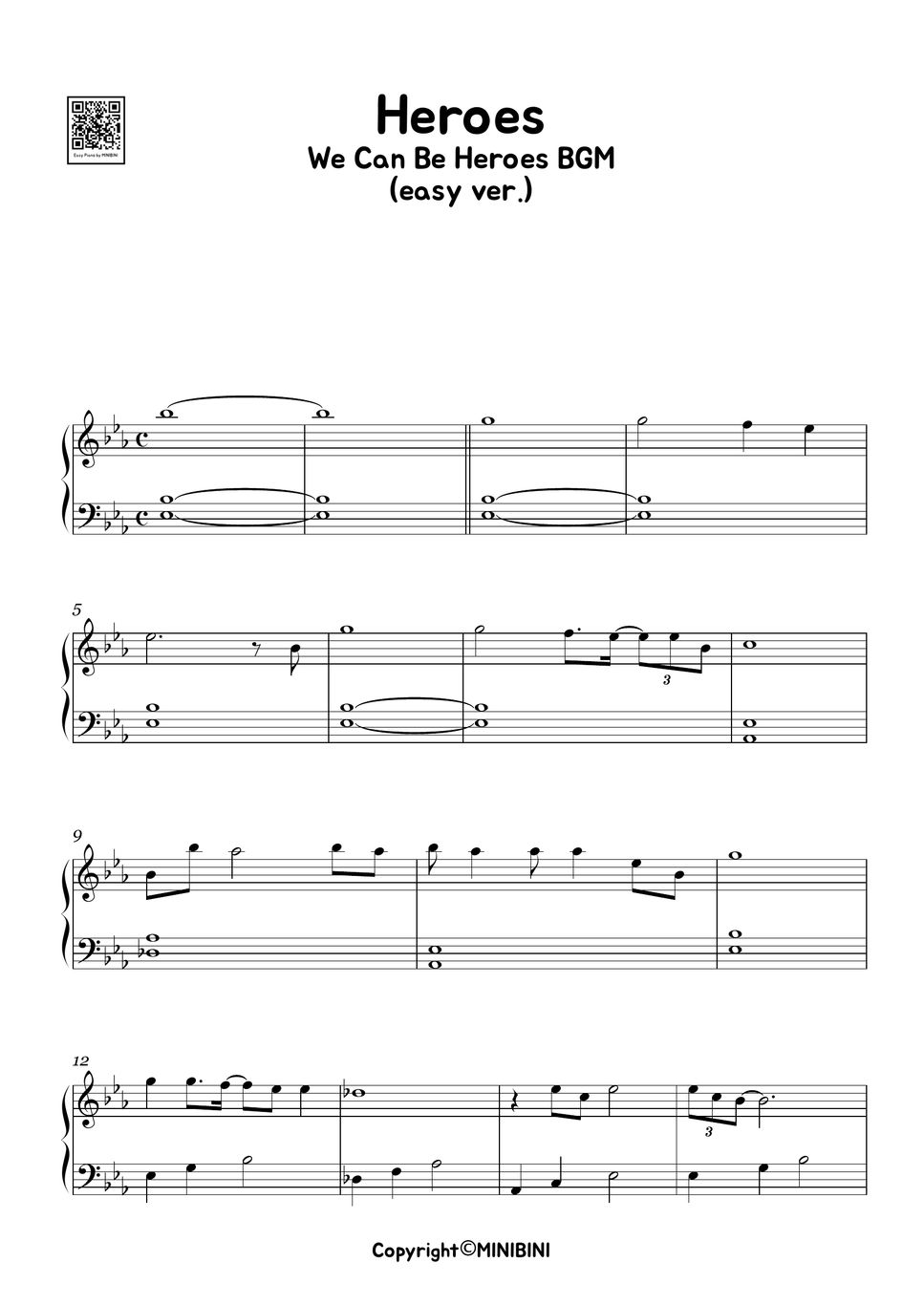 Heroes Song [We Can Be Heroes OST Netflix ] (Easy Version) Sheet by