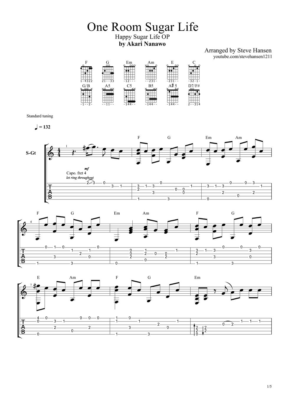 One Room Sugar Life Piano Tutorial - Happy Sugar Life