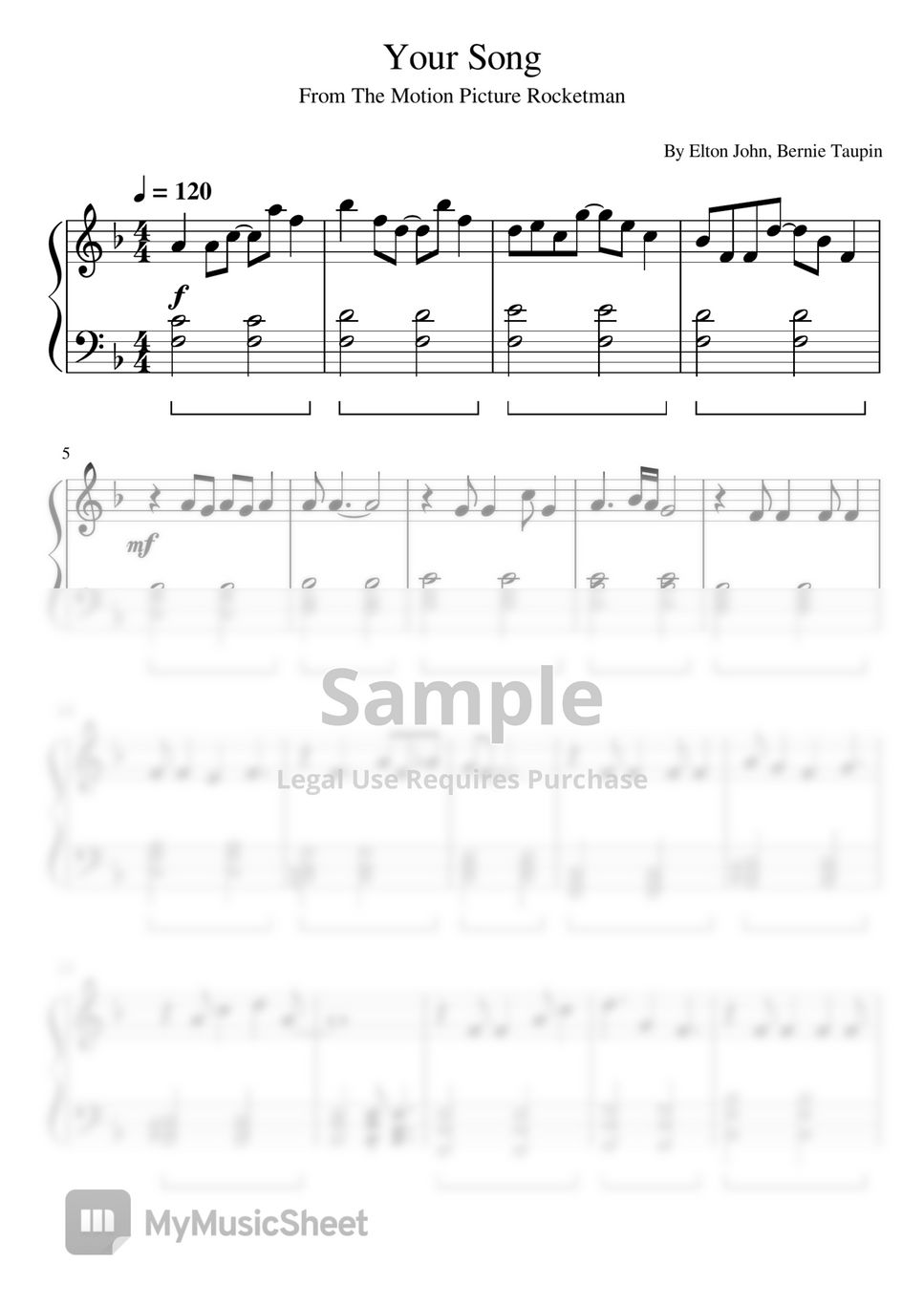 Elton John - Your Song (Elton John-Easy Piano) by poon