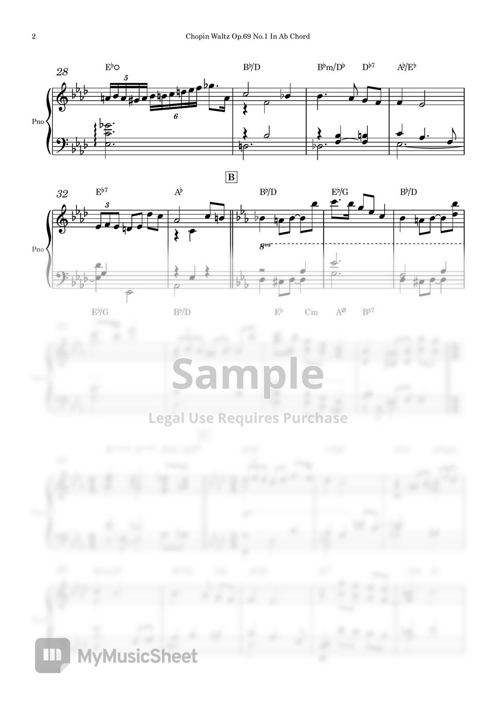 Chopin - Chopin Waltz Op.69 No.1 (A solo piano score) by Piano QQQ