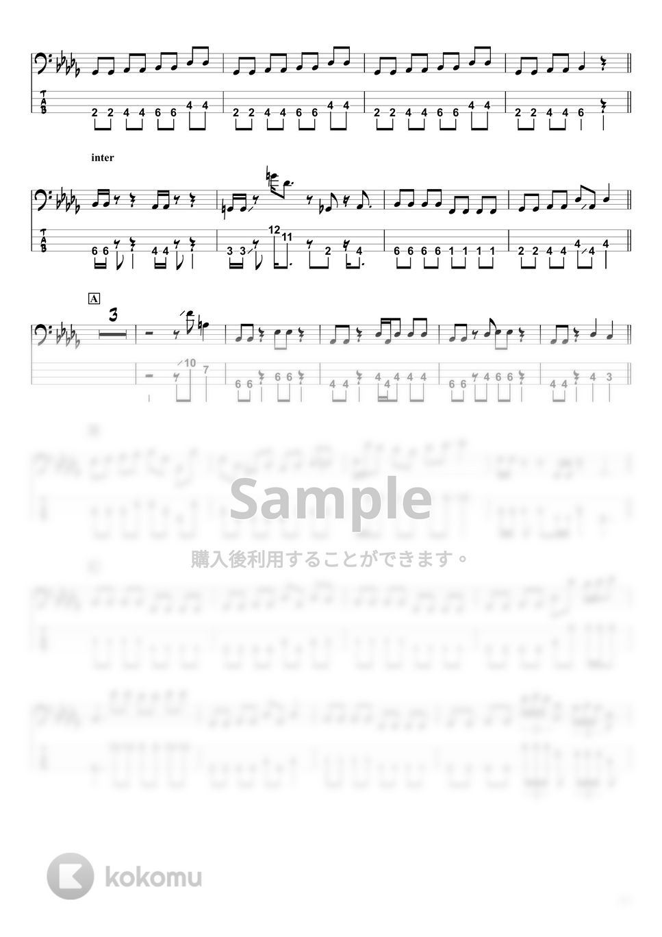 Da-iCE - CITRUS (ベースTAB譜☆4弦ベース対応) by swbass