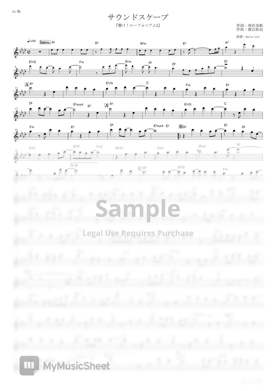 TRUE - Soundscape (Sound! Euphonium 2 / in Bb) by muta-sax