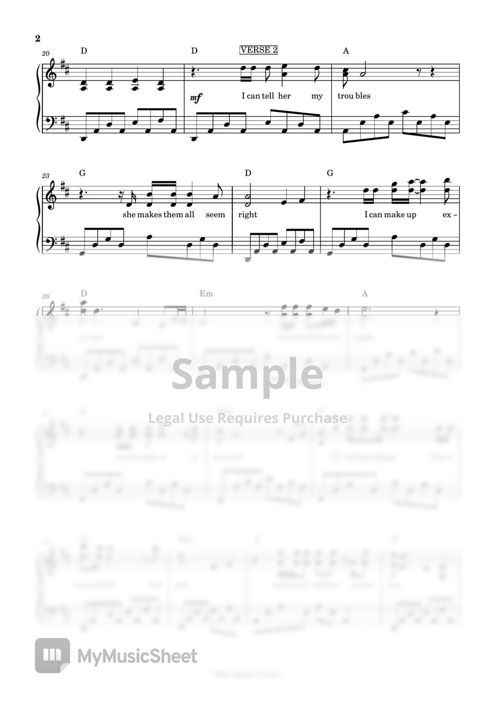 Lobo - How Can I Tell Her (piano sheet music) by Mel's Music Corner