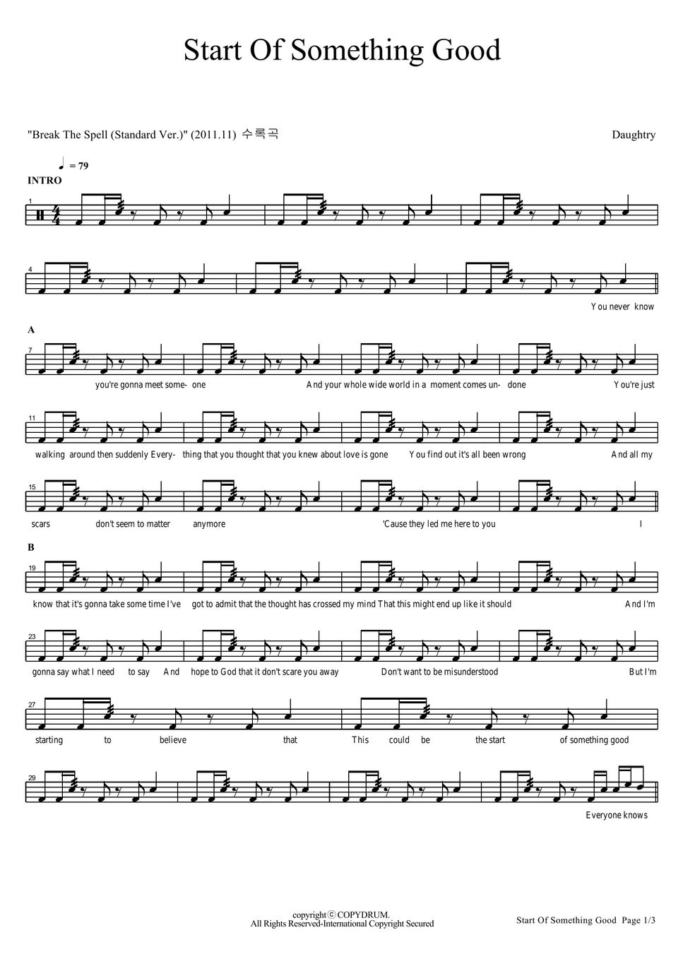 daughtry-start-of-something-good-sheets-by-copydrum