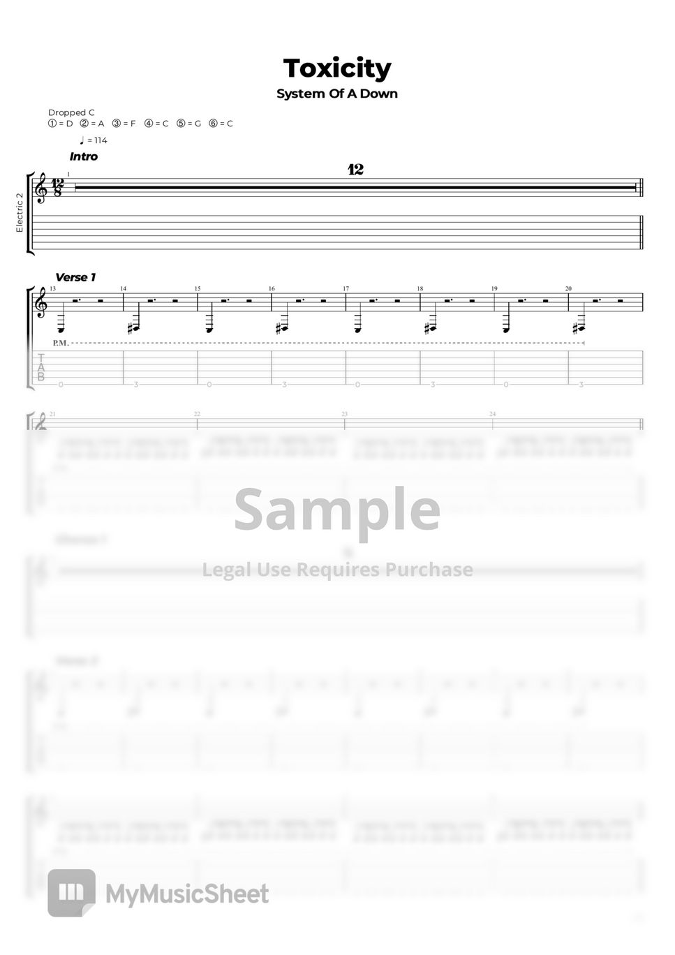Bass Guitar System Of Down Toxicity Tab System Of A Down Toxicity