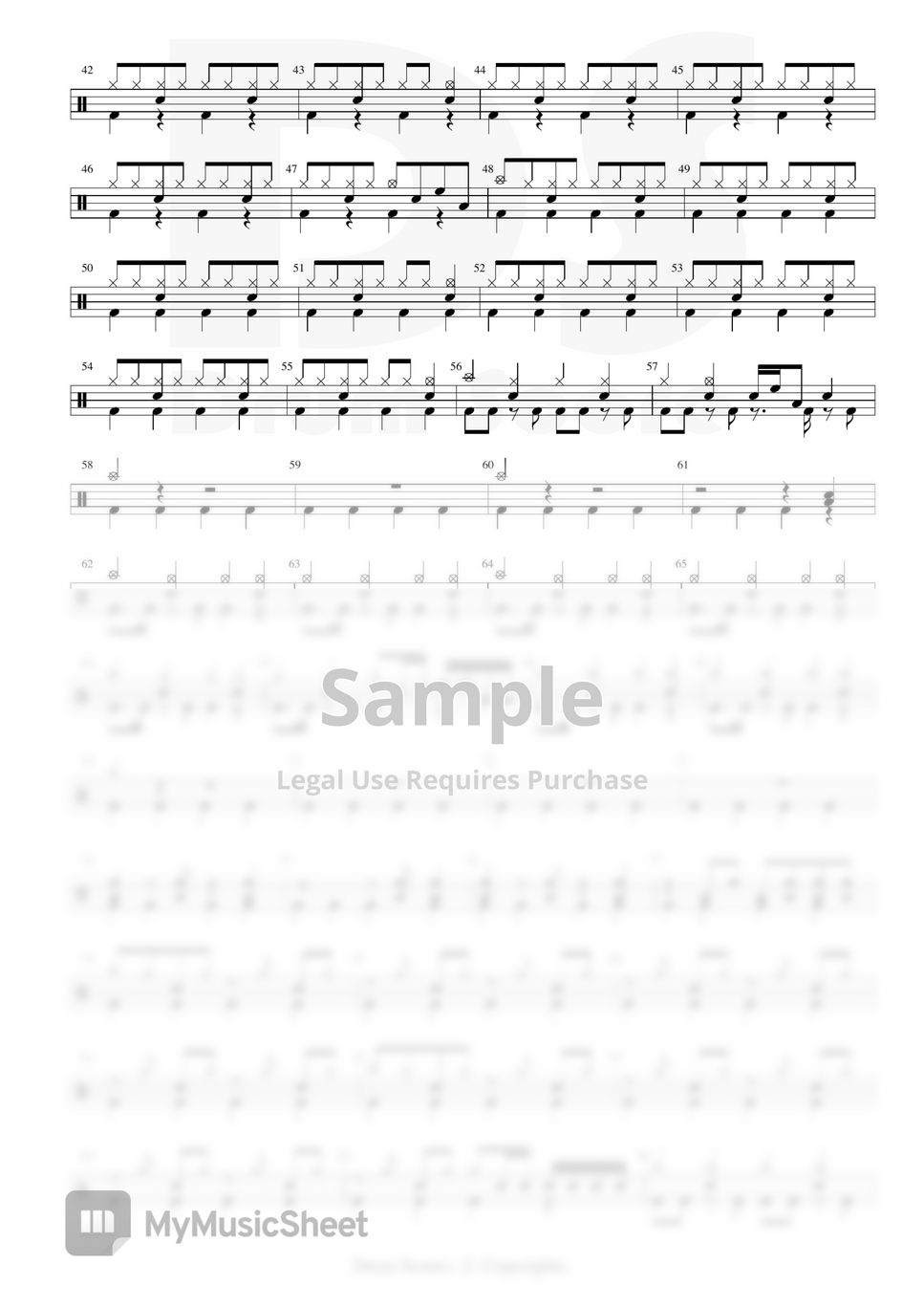 Paramore Crushcrushcrush (drum) Partitura by Scoresdrum