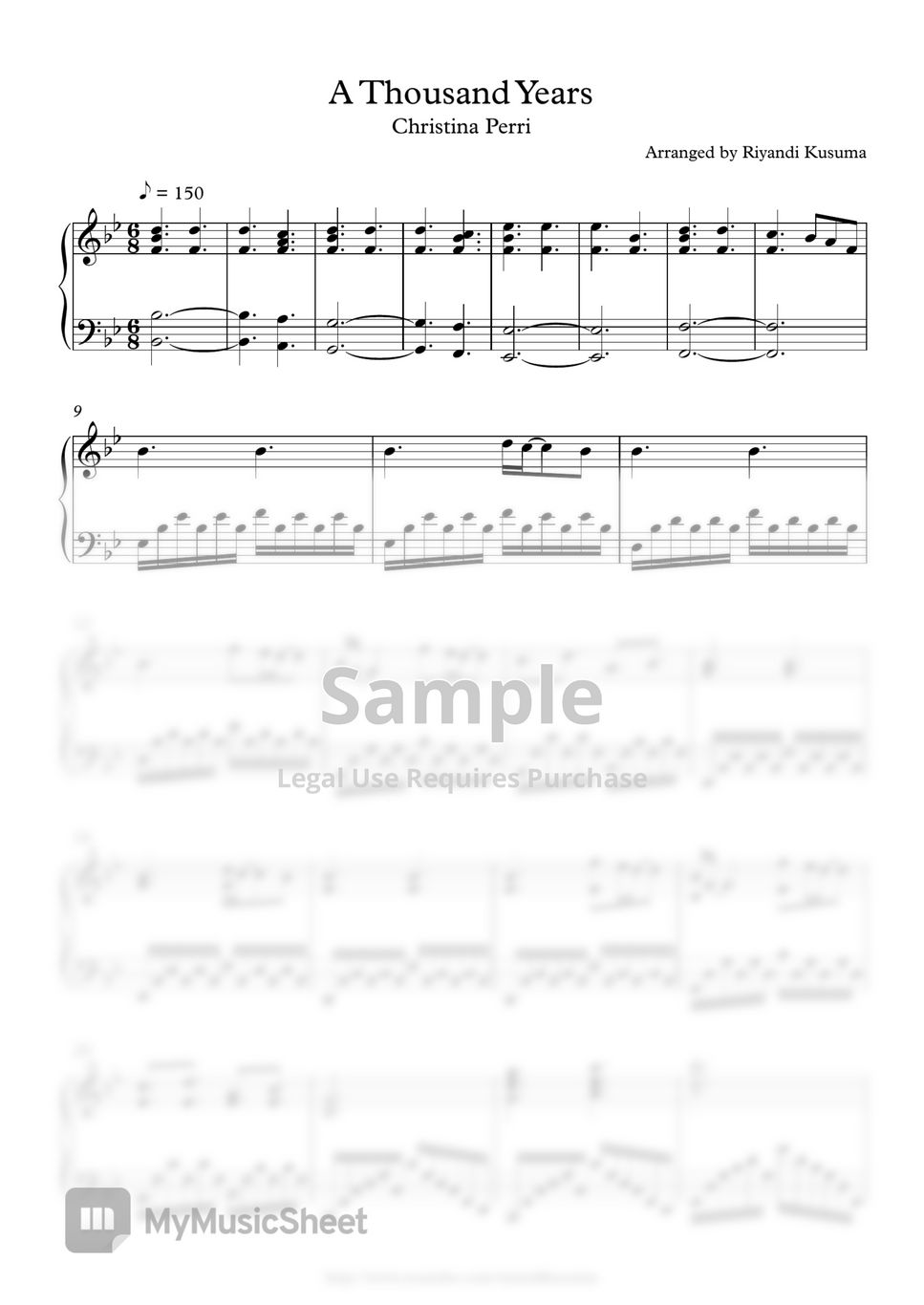 violin sheet music for a thousand years