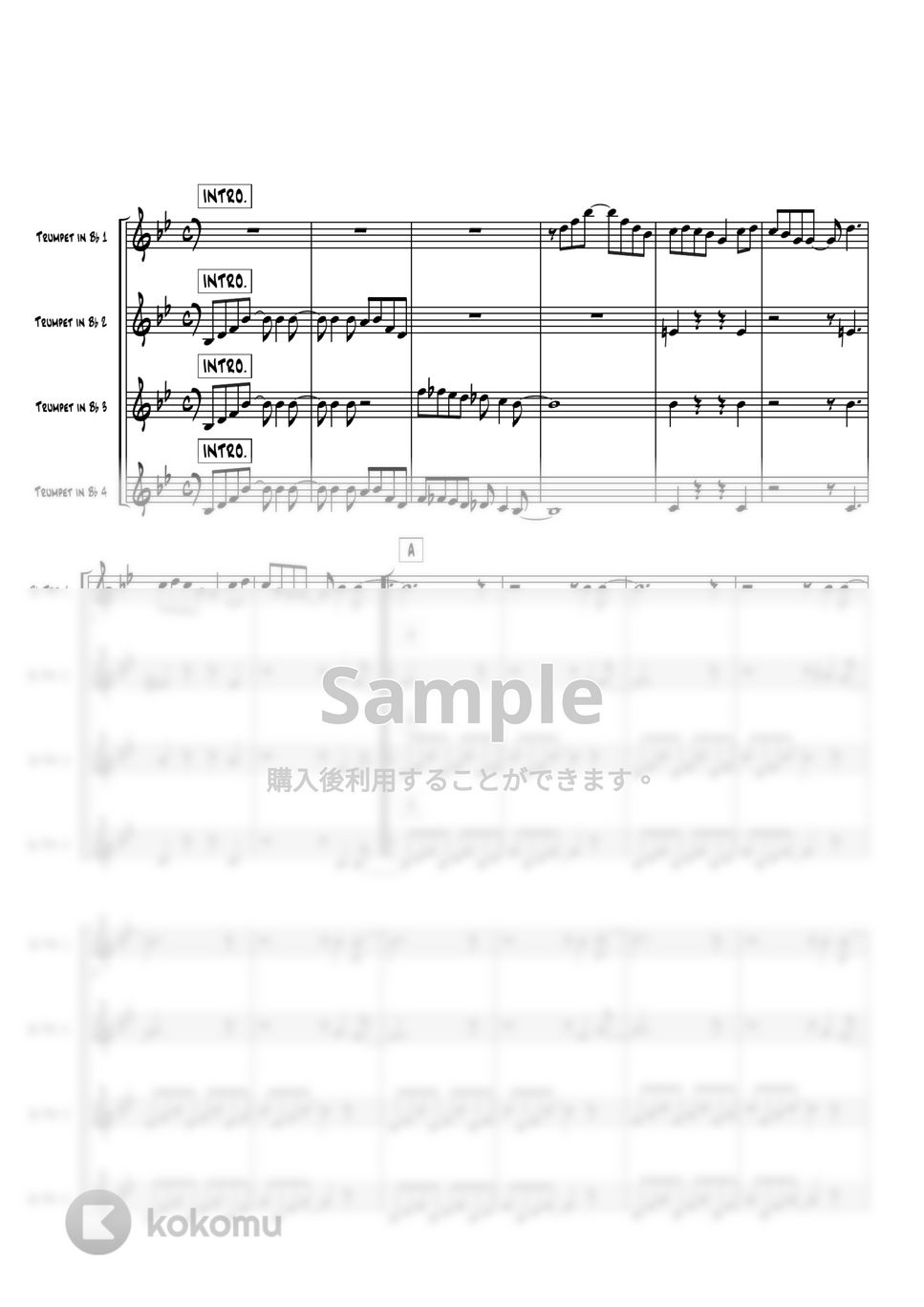 Glenn Miller Orchestra - IN THE MOOD (トランペット4重奏) by 高田将利