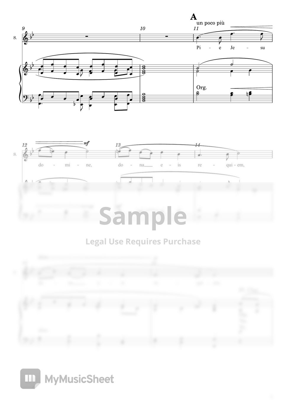 Gabriel Fauré Messe De Requiem, Op.48, IV Pie Jesu (SATB) (With Lyric