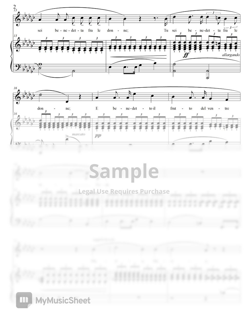 L. Luzzi - Ave Maria (Gb Major) (Voice and Piano) by WindU