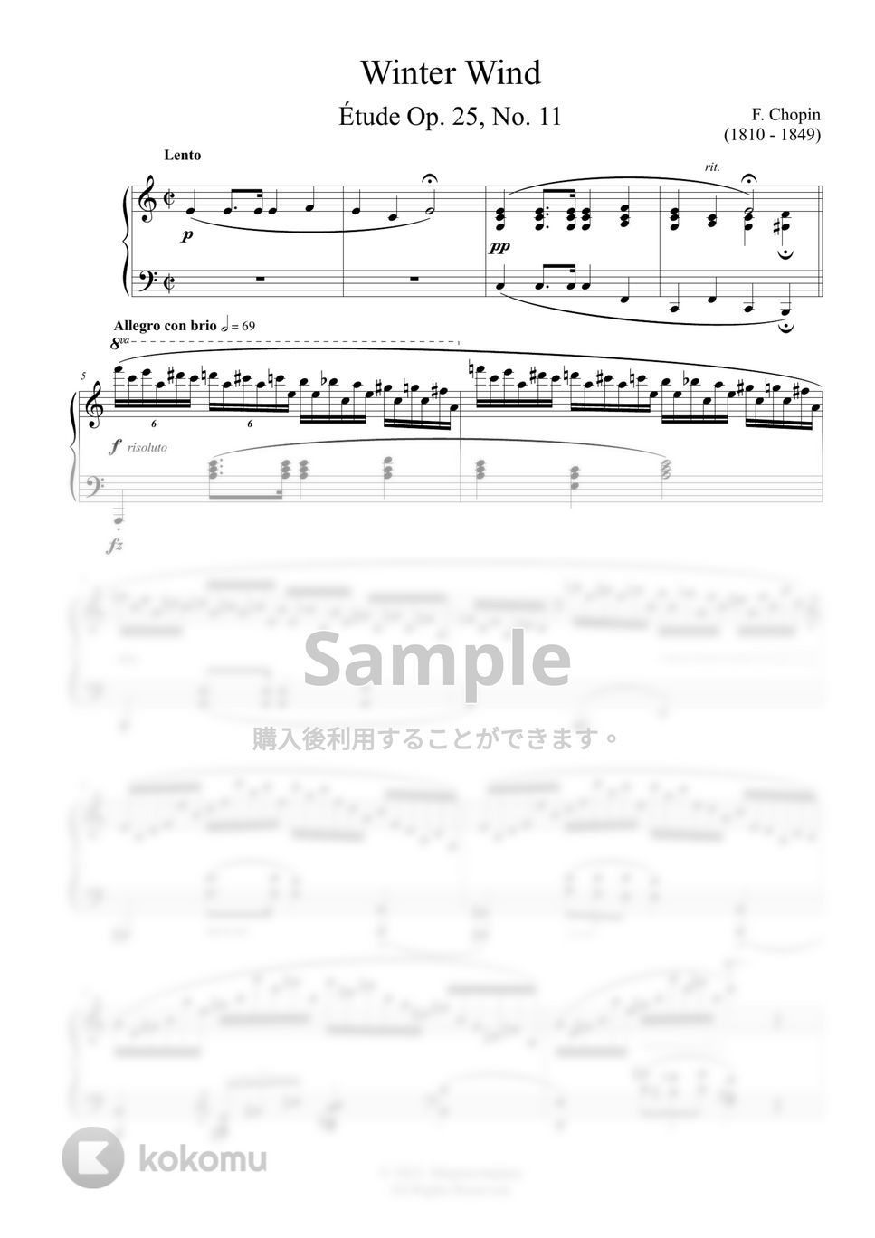ショパン - エチュード Op.25 No.11 「木枯らし」 by ココミュオリジナル