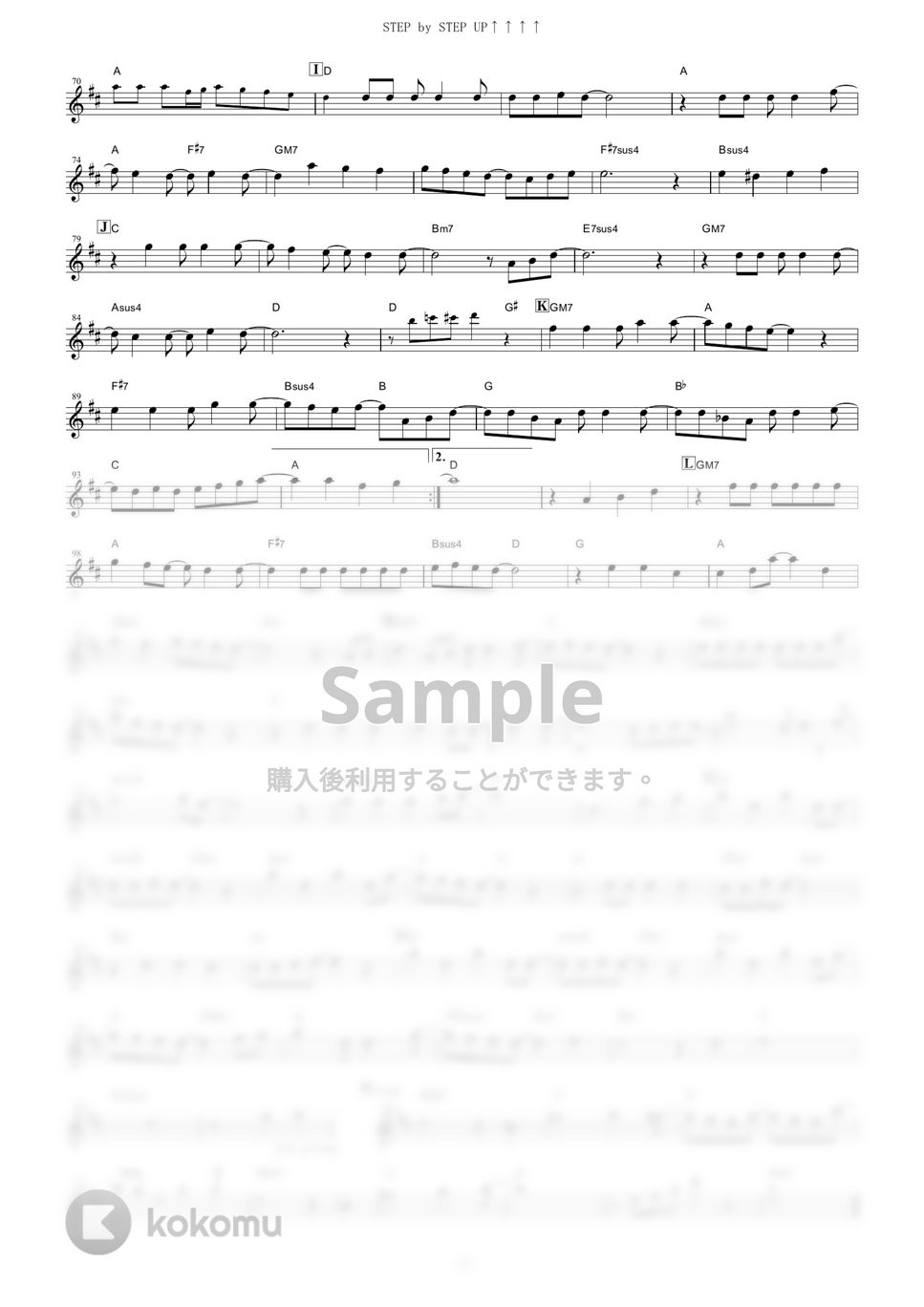 fourfolium - STEP by STEP UP↑↑↑↑ (『NEW GAME!!』 / in Eb) by muta-sax
