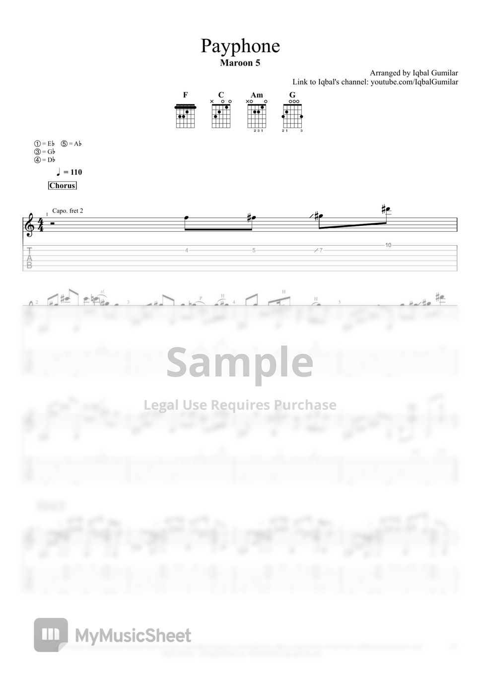 payphone guitar chords