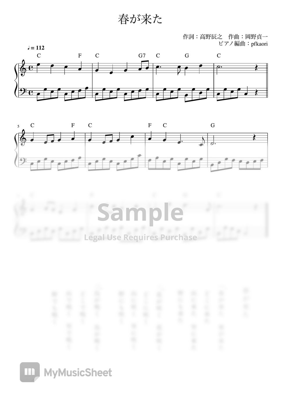 Spring is here pianosolo beginner intermadiate with chord lyrics