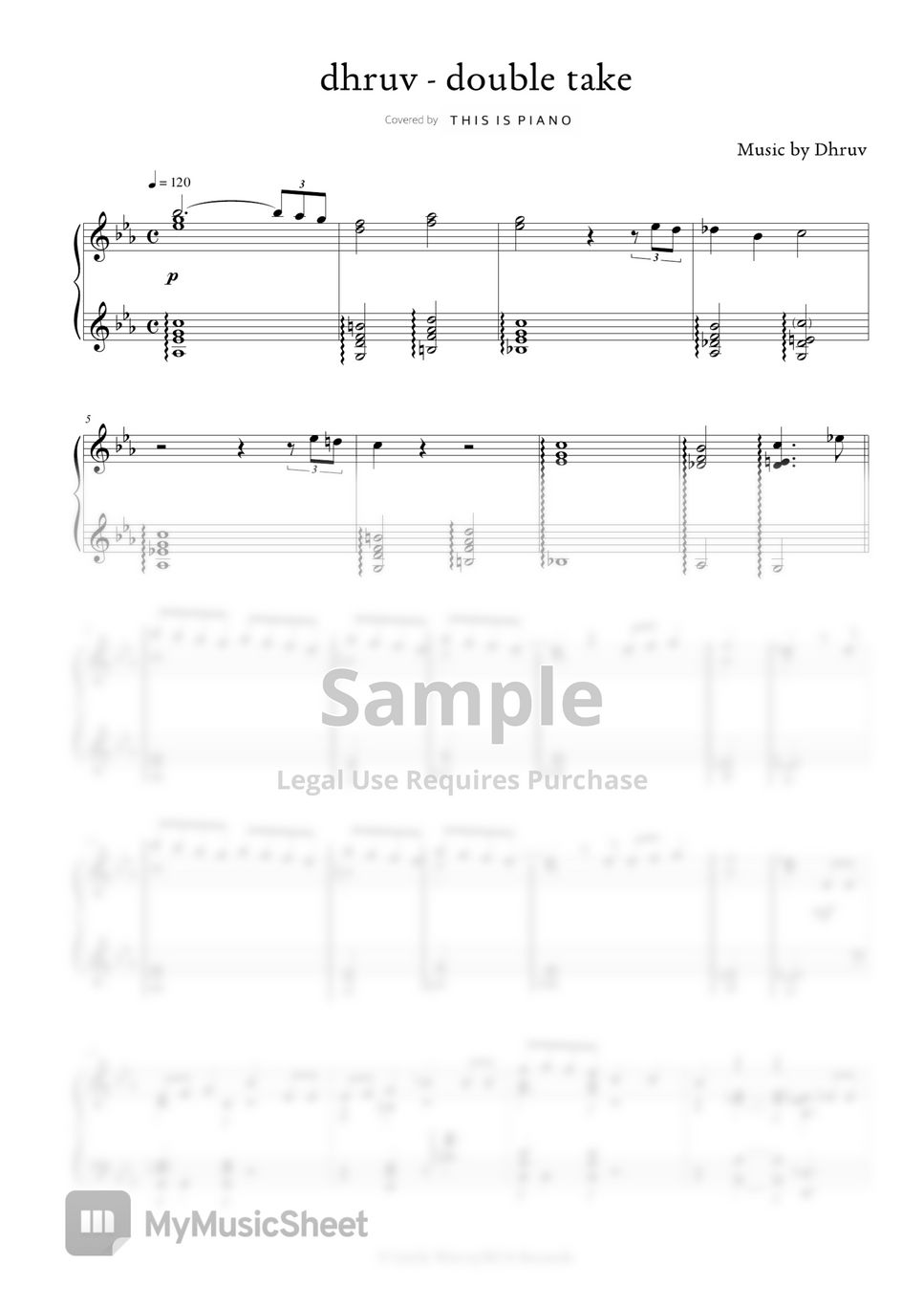 Double take – dhurv Sheet music for Piano (Solo) Easy