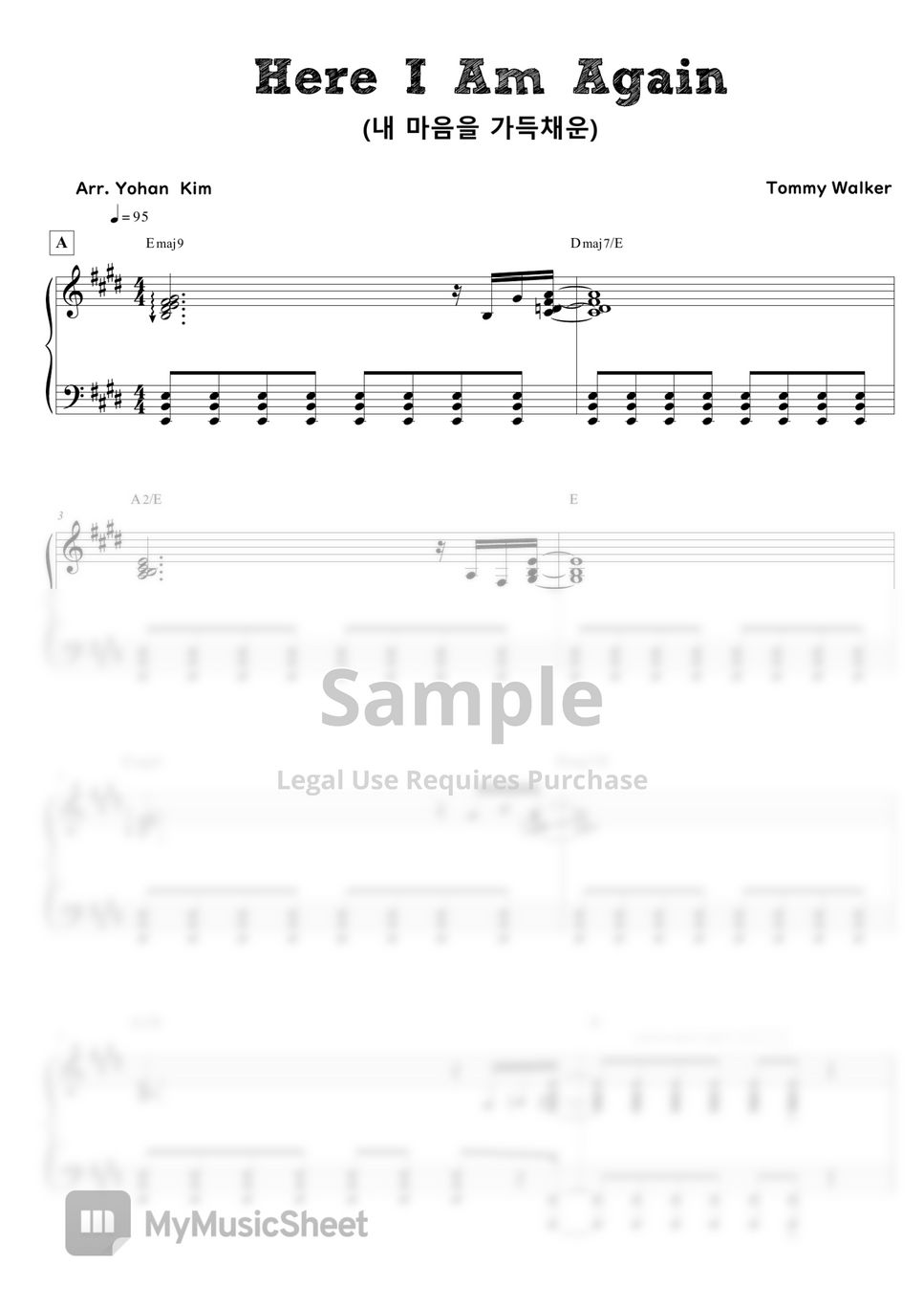Tommy Walker - Here  I Am Again-Full Score-09-20 (Performance) by Yohan Kim