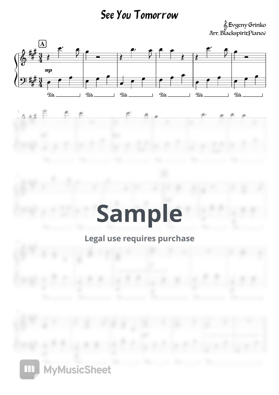 Evgeny Grinko - See You Tomorrow Sheets by BlackspiritPiano