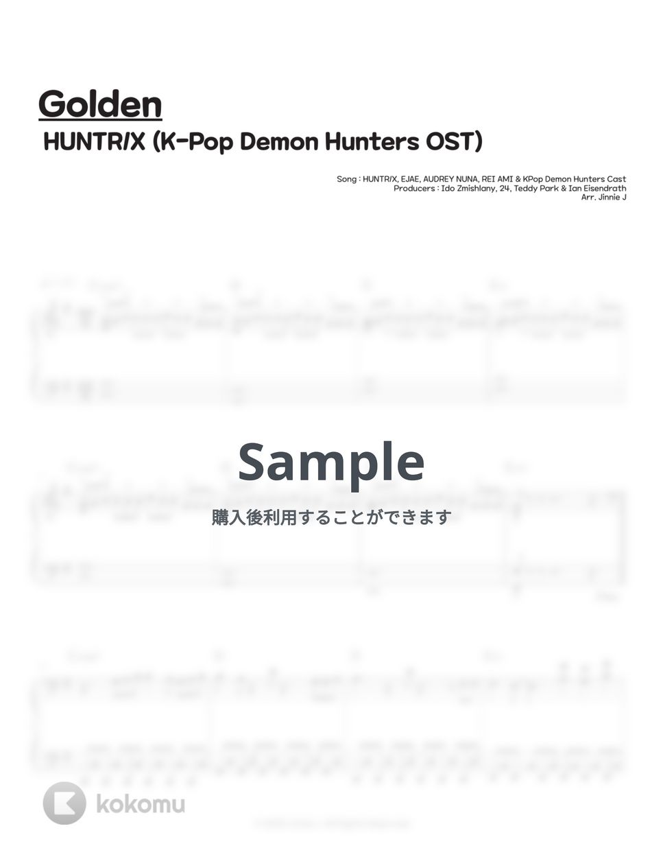 HUNTRIX - Golden (KPop Demon Hunters OST) by Jinnie J