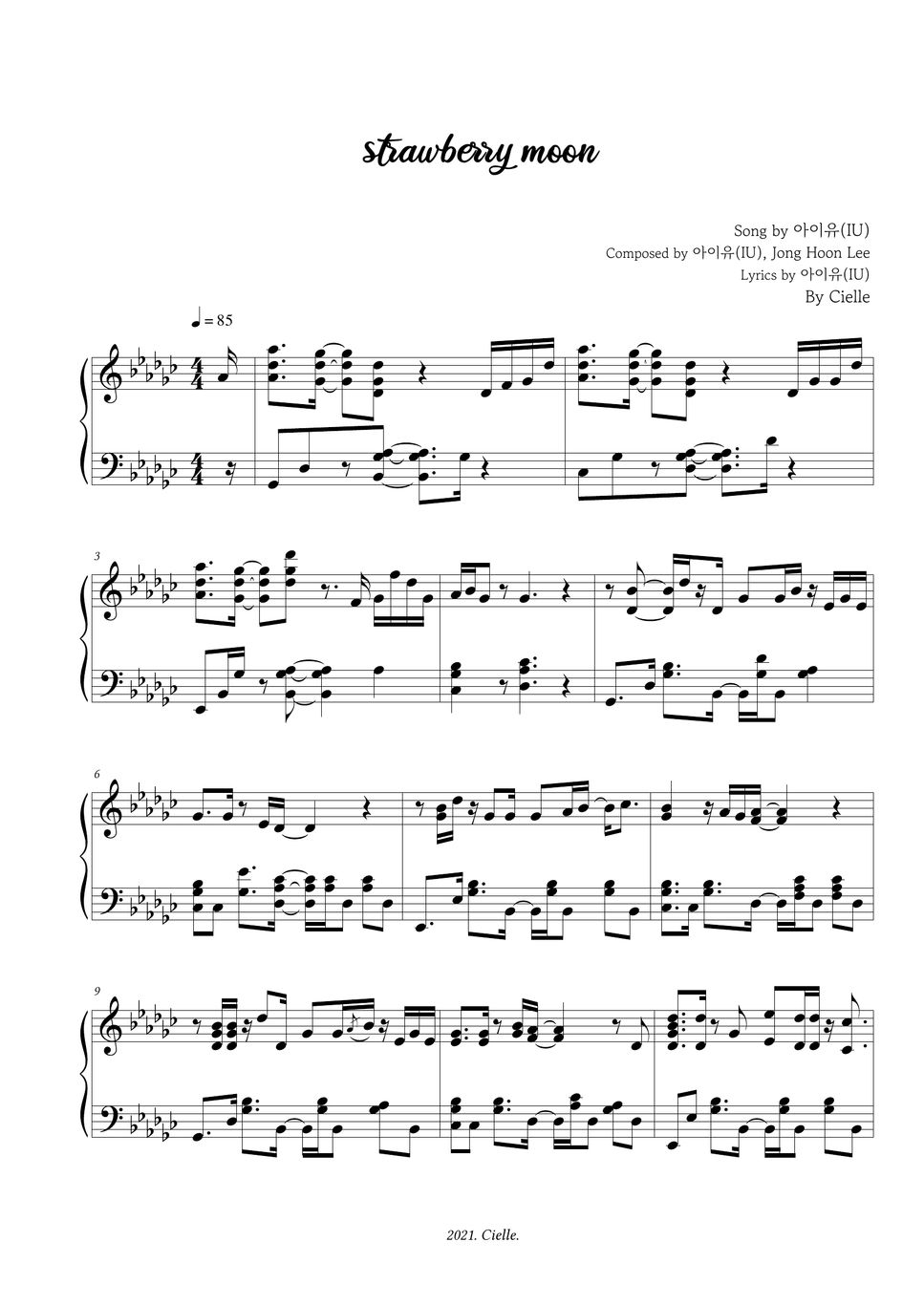 IU strawberry moon Sheet by Cielle