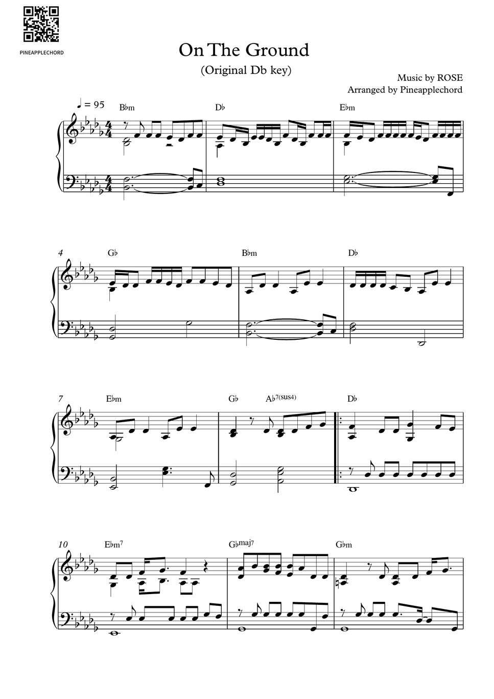 Rose On The Ground (Original Version) Partitura by Pineapplechord