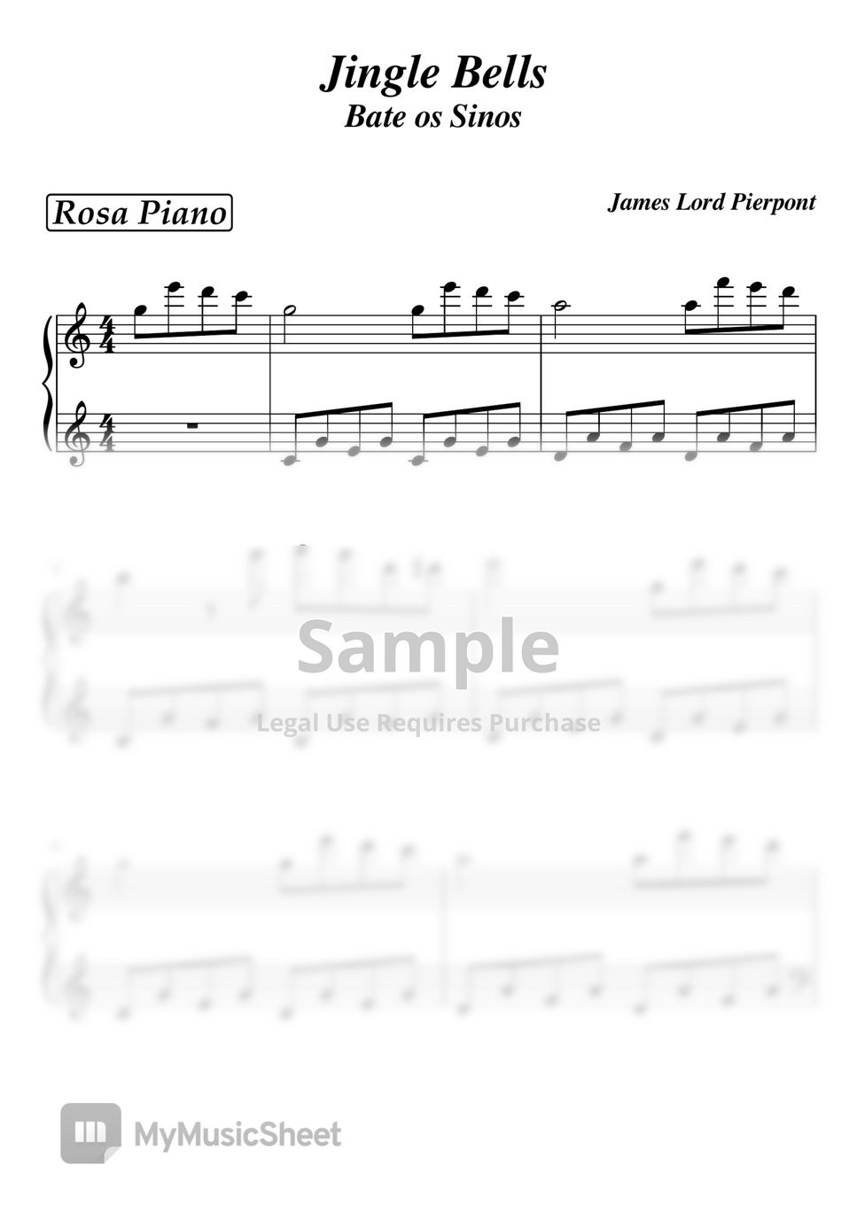 James Lord Pierpont - Jingle Bells - Bate os Sinos by Rosa Piano