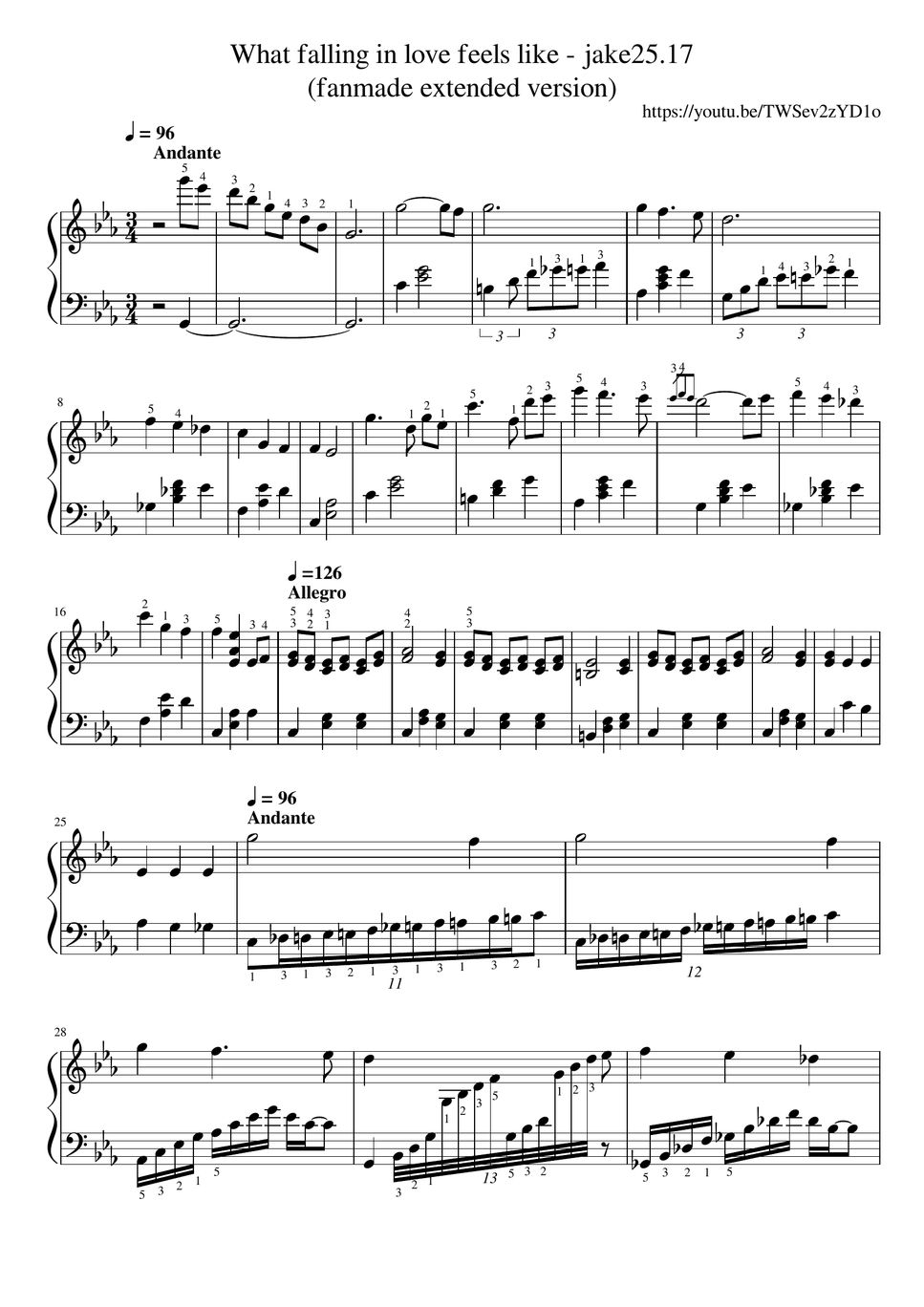 Jake25 17 what falling in love feels like sheet by jake25 17